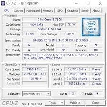 Efficient Intel i3 7100 CPU with 53W TDP - Dual Core