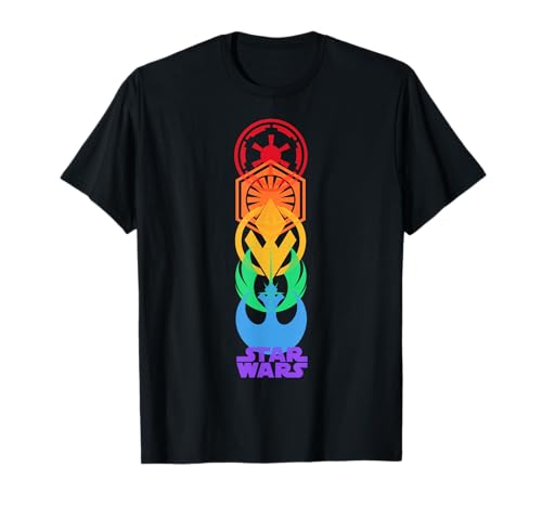 Star Wars Rainbow t-shirt graphique noir col rond pour homme et femme