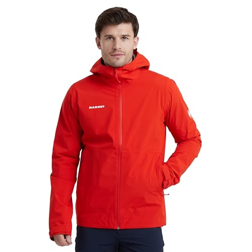 Mammut Linard Light Hardshell Hooded Jacket Men – Waterproof & Lightweight Hiking Jacket, Red,...