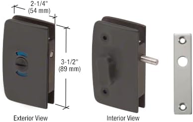 CRL Oil Rub Bronze Swinging Glass Door Lock with Indicator for 5/16" to 1/2" Glass
