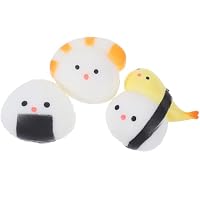 Beaupretty 3pcs Sushi Shape Hand Sensory Squeeze for Anxiety Relief and Stress Relaxation, Small Decompression Playthings Suitable for Office
