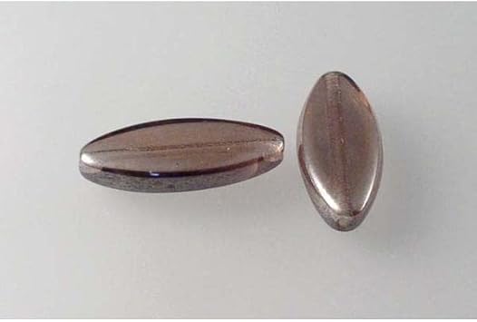 10pcs Ship Beads 20 x 8 mm, Transparent Light Amethyst Hematite 20040-14400, Bohemia Crystal Glass, Czechia 11130460