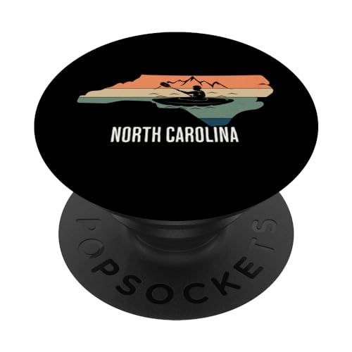 Regalos de kayak de estilo vintage de Carolina del Norte PopSockets PopGrip Intercambiable