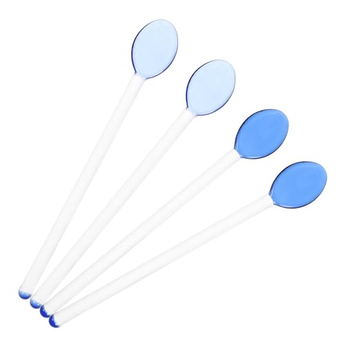 HOLIDYOYO 4pcs Glass Spoons, Clear Coffee Spoon, Stirring Rod Mixing Spoon Bar Swizzle Stick for Salt Sugar Tea Cocktail Cold Drink Appetizers Desserts