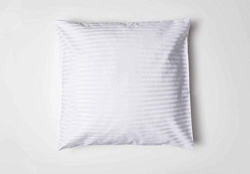 Belledorm 540 Thread Count 100% Egyptian Cotton Satin Stripe Continental Square Pillow Case in White 65cm x 65cm