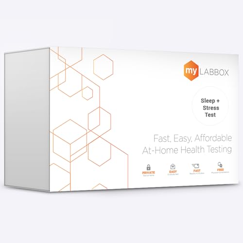 myLAB Box at Home Sleep & Stress Test - Monitor Melatonin & Cortisol Levels Easily with Hormone Test Kit for Women & Men - Simple Saliva Sample - CLIA Certified Labs