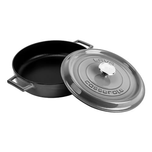 Metal Premium Serisi - Döküm Çok Amaçlı Tencere, Yuvarlak, 28 cm, Majolik Gri