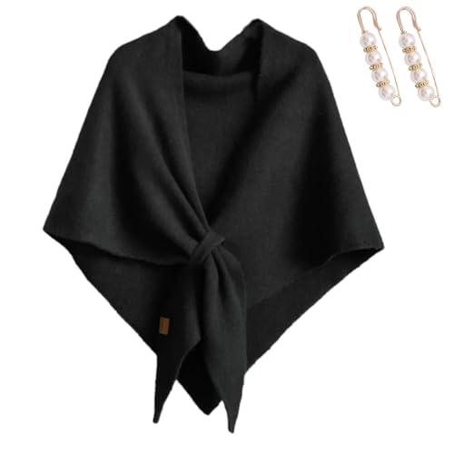 Women's Shawl Wrap Solid Color Pashmina Scarf, Cozy Wool Cashmere Shawls and Wraps, Fashion Cape Cardigan Sweater Wrap
