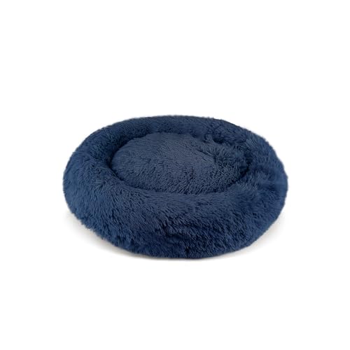 PATAM Cuccia Morbida, Lettino per Cani e Gatti a Ciambella Sfoderabile e Antiscivolo, Alaska Blu, Medium 61 cm