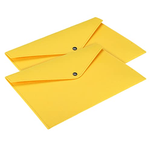 Organizador de documentos PATIKIL A4 de fieltro amarillo para llevar al trabajo y reuniones de negocios