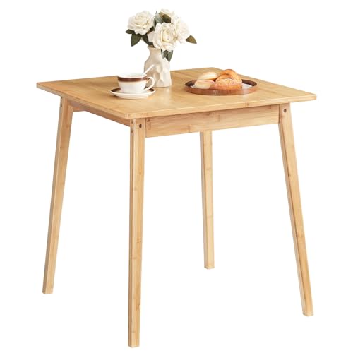 HOOBRO Bamboo Dining Table, Square Dining Table for 2, 27.6" Kitchen Table for Small Space, Writing Table, Easy to Assemble, for Dining Room, Living Room, Office, Kitchen, Natural YL70CZ01G1 - Image 9