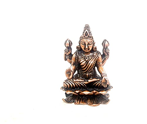 Image of Copper Lakshmi Idol 1.8 in | Patina Antique Finish | 65g