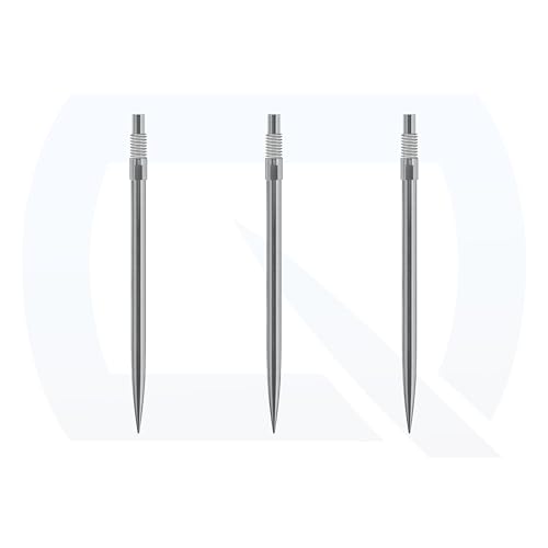 Harrows Pointes de fléchettes à pointe rapide en acier | Embouts de fléchettes de rechange en noir et argent | 26 mm, 30 mm, 35 mm, 40 mm et 42 mm | Compatible avec le système QP (argent, 40 mm)