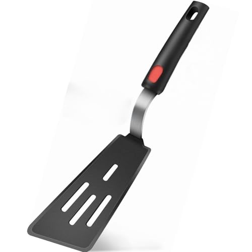 Image of Silicone Spatula - Nonstick, Heat Resistant Cooking & Baking Flipper for Pancakes, Omelettes, Pizza, Steak, Dosa - Ideal for Griddle Pans, Cookware and Fish Turner (Angle Slotted Spatula)