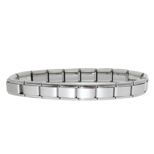 UNY JEWEL Shiny 9mm Italian Charm Starter Bracelets 18 Links DIY Customization Elastic Interlocking Stainless Steel Modular Charm Bracelet Link4