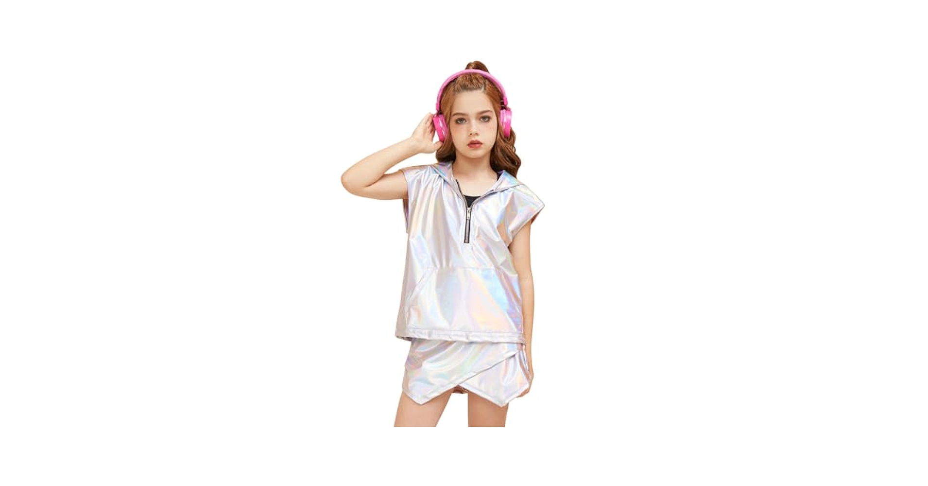 Amazon.com: Perfashion Gold Vest for Girls Half Zip Hoodie