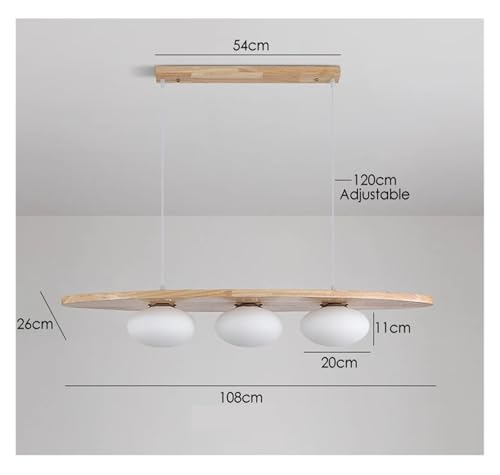 Luz colgante de madera clásica para comedor y lámpara LED de techo 6