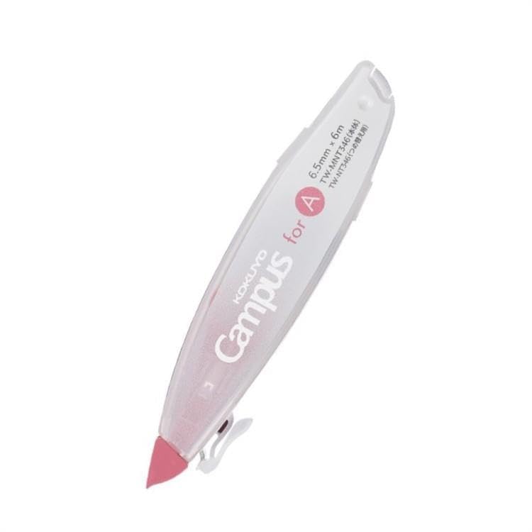 Image of KOKUYO Correction Tape, 0.26 inches (6.5 mm) Wide for A 7mm Ruled Notebook, 19.7 ft (6 m) long, Pink, Japan Import (TW-MNT346)