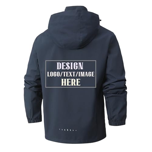 Chaqueta impermeable para hombre con capucha y bolsillos miniatura 2