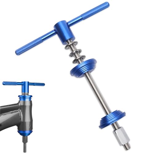 BNGXR Extractor rodamientos Bicicleta, Herramienta de prensado para Bicicleta, Auriculares de Bicicleta para Herramientas de instalación, Kit de Prensa de rodamientos para Bicicleta (Azul)