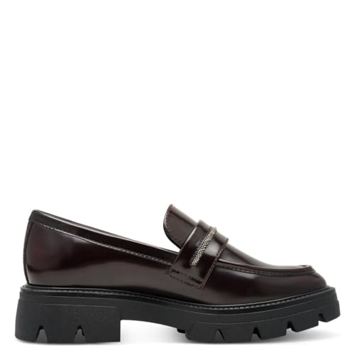s.Oliver Damen Loafer ohne Absatz Vegan Elegant, Rot (Bordeaux), 41 EU
