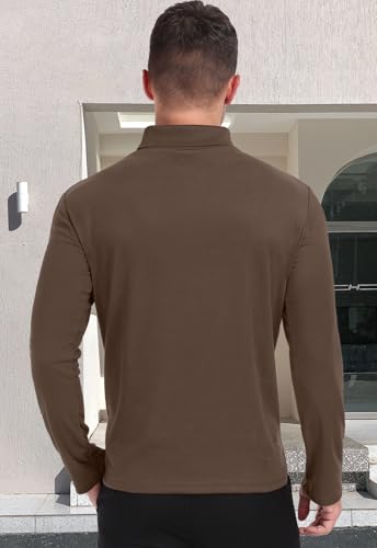 KUYIGO Men's Turtleneck Long Sleeve Turtle Neck Shirts Basic Lightweight Undershirt3