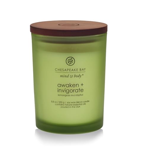 Chesapeake Bay Candle Pt40886 Scented Candle, Awaken + Invigorate (Lemongrass Eucalyptus), Medium, Green