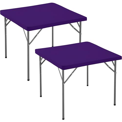Card Table Covers Square Fitted Tablecloth with Elastic-2 Pack 34x34 Inch