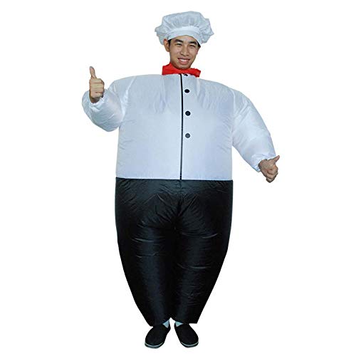 LIANXUE Sumo Wrestler Costume Cosplay Funny Chef Inflatable Suits Blow Up Outfit for Adult Halloween Party Dress - Thumbnail 6