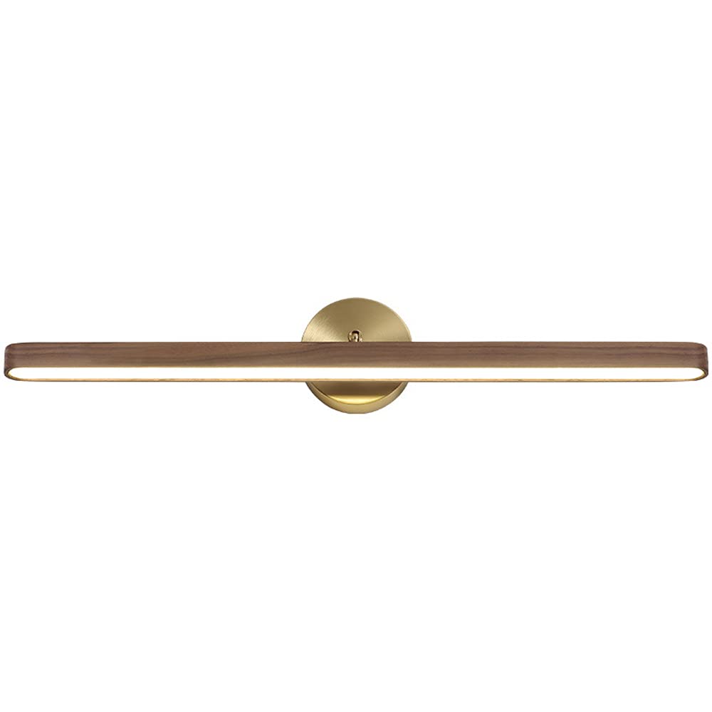 Lampa do lustra łazienkowego w stylu vintage, LED 12 W, lampa ścienna, drewno, IP44, wodoodporna, 60 cm, do toaletki do makijażu, do hotelu