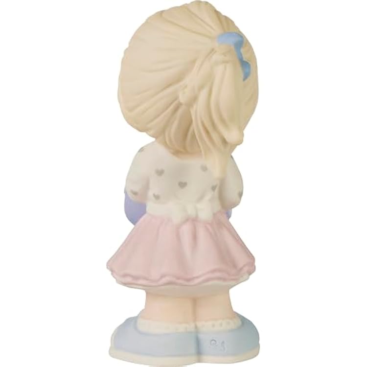 Precious Moments Mother's Day Figurine | #1 Mom Boy Bisque Porcelain Figurine Mom's Birthday | Hand-Painted (Girl)