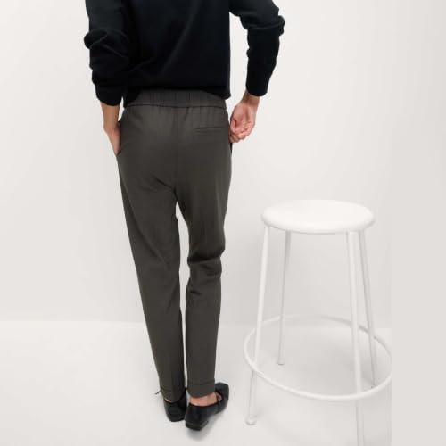 Image of Marks & Spencer Womens Solid Mid Rise Tapered Fit Trouser