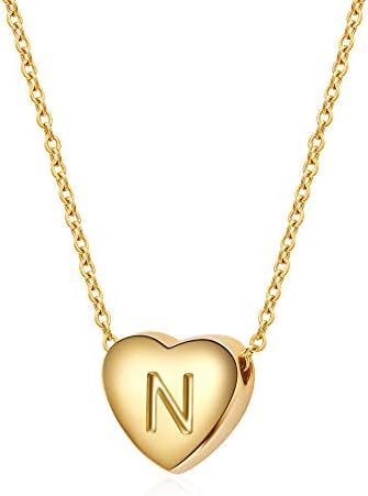 SANNYRA Dainty Initial Necklace 14K Gold White Gold Rose Gold Plated Letters A-Z 26 Alphabet Heart Pendant Necklace for Women, Valentine’s Day Gifts SANNYRA Dainty Initial Necklace 14K Gold White Gold Rose Gold Plated Letters A-Z 26 Alphabet Heart Pendant Necklace for Women, Valentine’s Day Gifts
