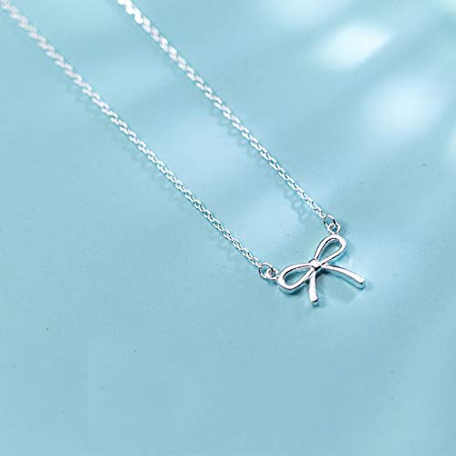 Collier argent 925 anti-allergie pendentif nœud papillon
