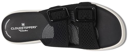 Clarks Clarks Women's Drift Faye Slide Sandal, Black Textile, 9.5
