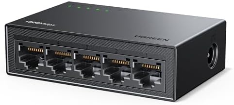 UGREEN Ethernet Switch,5 Port Gigabit Ethernet Splitter, Plug & Play, Wall Mount & Desktop Network Switch Hub, Unmanaged, Compact, with LED, Fanless Quiet, for Internet Cable, Laptop, Router, NAS