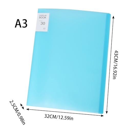 Image of A3 Diamond Pictures Storage Book for Diamond Pictures Kits 30 Pages Diamond Beads Art Painting Portfolio Presentation Storage Book Folder Clear Pockets Blue