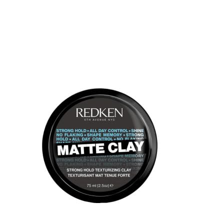 REDKENMatte Clay, Styling Clay for a Flexible Bed-Head Hold, For Men and Women, Color-Safe Formula with UV Filters, 50 ml
