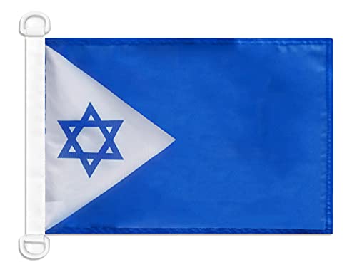 AZ FLAG - Israel Naval Ensign Nautical Flag - 18'' x 12'' - For Outdoor and Boat - Israeli - Jewish War Banner Knitted Polyester with Two Plastic Rings - Vivid Colors - 12x18 in - 45x30 Cm — image 1