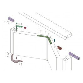 Kit para puerta plegable, con riel de 1 m