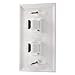 LULOSK 2 Port HDMI Female to Female Wall Plate in White (HDMI 2 Port)