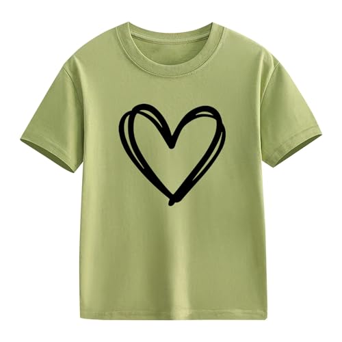 Baby Girls Shirts Heart Print Short Sleeve Summer Tops Toddler Kids Crewneck Basic Graphic Tee Blouse Teens Fashion Clothes2