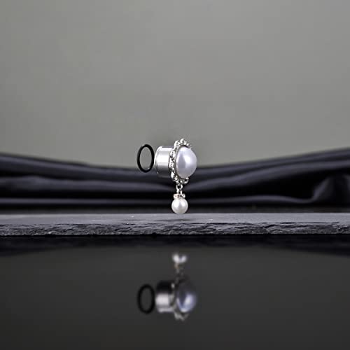KUBOOZ Pearl Pendant Ear Piercing Jewelry Stainless Steel Tunnels and Plugs Ear Expander Reamer Guages 00g by KUBOOZ - Used condition - Image 2