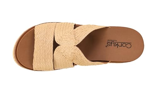Corkys Footwear Women's Golden Hour Wedge Sandals with 2.5-Inch Heel - Comfort-Enhancing EVA Insoles, All-day wear, and Stylish Raffia Straps With Cutouts4