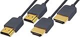 オーディオファン ハイスピード HDMIケーブル 4K HDMI 2.0 グレー スリムケーブル スリムタイプ 1.5m 2本セット