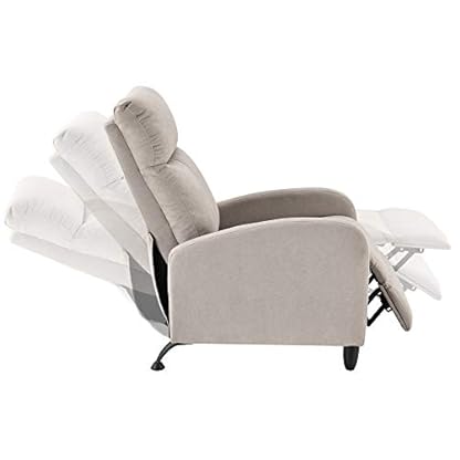 [en.casa] Polstersessel Bregenz Relaxsessel Relaxliege 102x60x92 cm Liegesessel Fernsehsessel Sessel mit Verstellbarer Rückenlehne TV Sessel aus Textil Braun – Bild 4