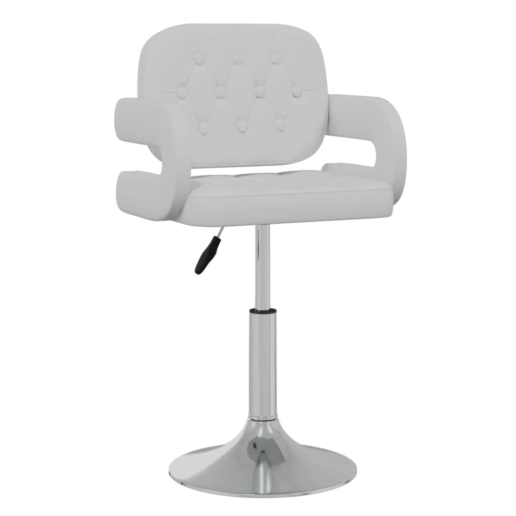 Lot de 2 chaises de salle à manger pivotantes blanches - Chaises pivotantes réglables en hauteur en cuir synthétique - Chaises de cuisine modernes rembourrées pour salle à manger et salon