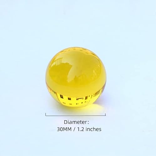 Cafurty Yellow Crystal Sphere Ball Fengshui Glass Ball Decorative Ball Gemstone Ornaments For House Decoration Home Decor, Diameter 30Mm /1.2 Inches - Yellow #TOP1