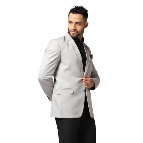 Image of TAHVO Men Blazer Lycra Fabric Slim Fit Single Breasted Blazer