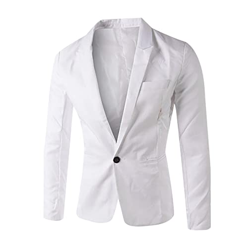 Akklian Mens Casual Slim Fit Suit Jacket Notched Lapel Button Daily Blazer Business Suit Tops Dance Party Prom Dressy Shacket